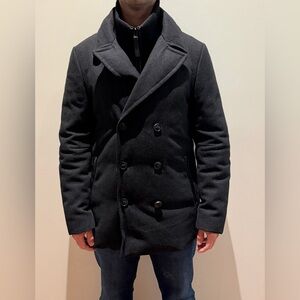 Mackage Wool & Cashmere Winter Coat Double-Breasted Charcoal, size 42 very warm